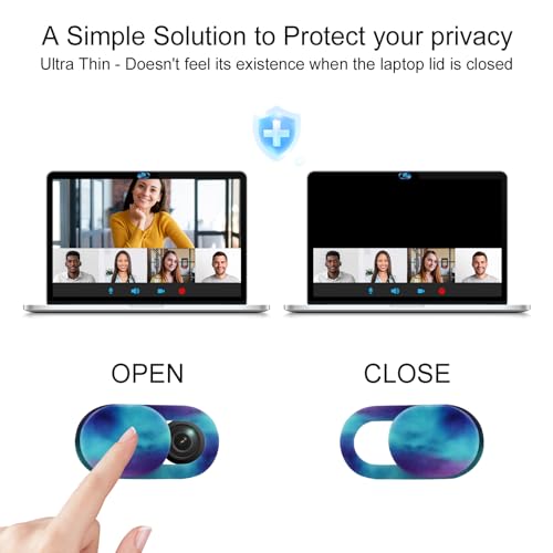 Cuxnoo Camera Cover Slide 8 Packs, Webcam Cover Ultra Thin Sticker Privacy Protector fit for MacBook Pro, iMac, iPad Pro, and More Laptop or Tablet, Colorful Space - Image 2