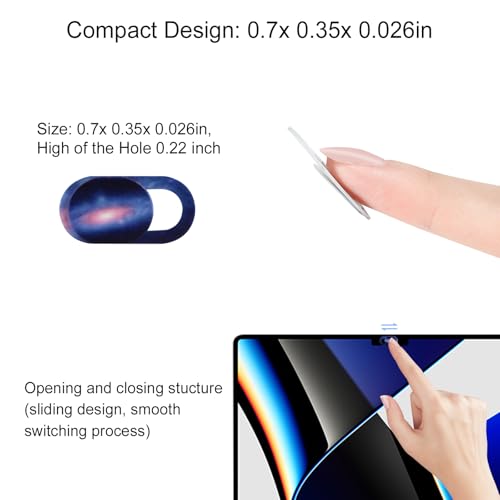 Cuxnoo Camera Cover Slide 8 Packs, Webcam Cover Ultra Thin Sticker Privacy Protector fit for MacBook Pro, iMac, iPad Pro, and More Laptop or Tablet, Colorful Space - Image 4