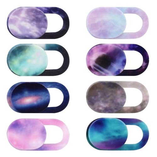 Cuxnoo Camera Cover Slide 8 Packs, Webcam Cover Ultra Thin Sticker Privacy Protector fit for MacBook Pro, iMac, iPad Pro, and More Laptop or Tablet, Colorful Space - Image 1