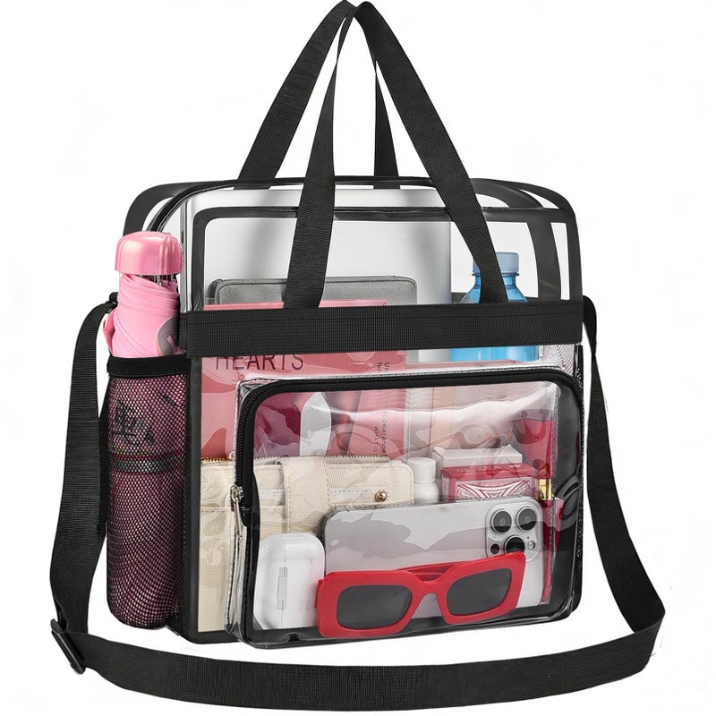 Busiuw Clear Bag for Stadium Events 12x12x6, Clear Tote Stadium Bag with Reinforced Straps for Sport Fan, Events, Travel - Image 1