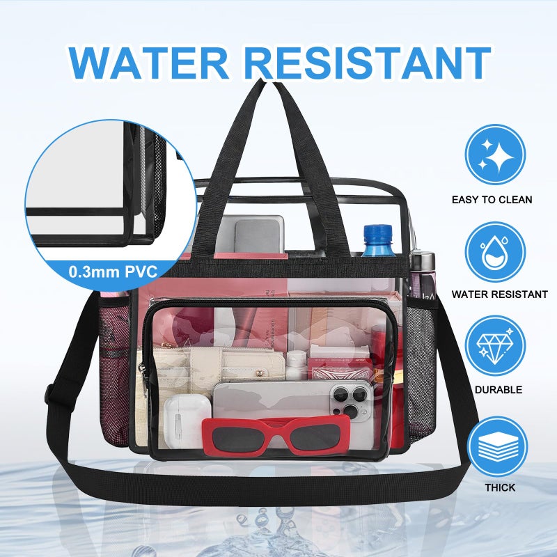 Busiuw Clear Bag for Stadium Events 12x12x6, Clear Tote Stadium Bag with Reinforced Straps for Sport Fan, Events, Travel - Image 4