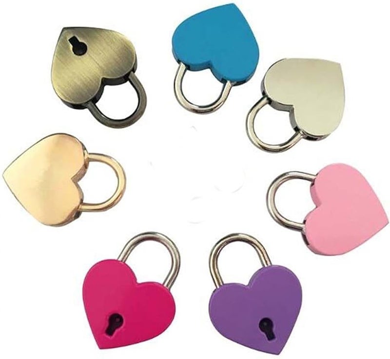 Vintage Antique Style Heart Shaped Padlock With Key For Bags Black 1Pc - Image 3