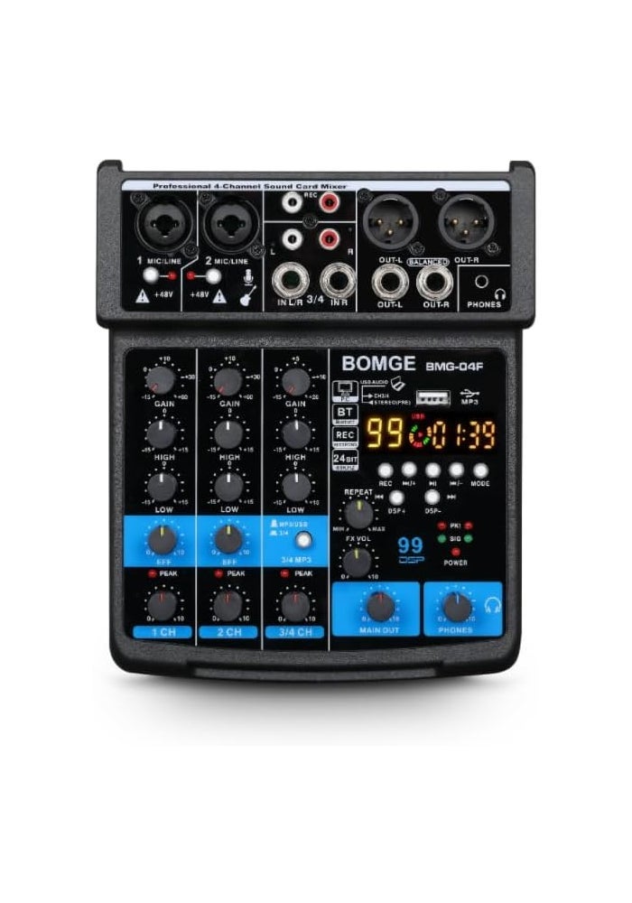 Device Cards Ui BOMGE BOMGE 4 Channel Bluetooth Mini DJ Audio Sound Mixer Controller ...