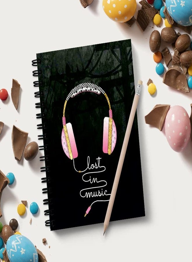 Vprint Quality Notebook Diary Unruled - 100 GSM, 160 Pages, Size A5 - Notepad for Girls Diary for Boys Sketchbook for Kids Memo Book Small Drawing Book for Artists Wiro Bound Journal (Lost in Music) - Image 2