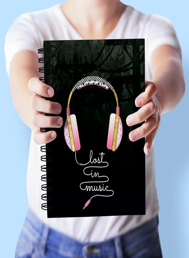 Vprint Quality Notebook Diary Unruled - 100 GSM, 160 Pages, Size A5 - Notepad for Girls Diary for Boys Sketchbook for Kids Memo Book Small Drawing Book for Artists Wiro Bound Journal (Lost in Music) - Image 3