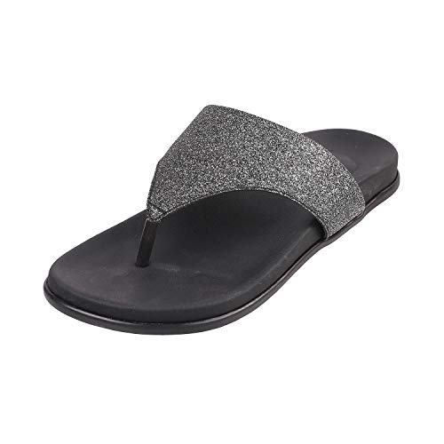 Metro Women's Silver Faux Leather Slip-on Fashion Sandals UK/6 EU/39 (32-1356) - Image 1