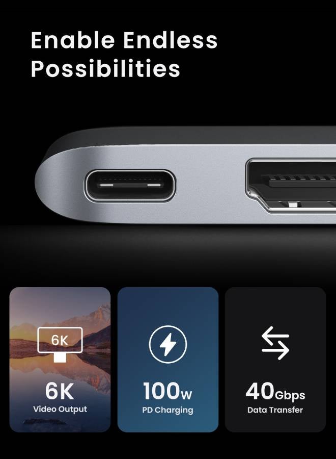 Ugreen USB C Hub for MacBook Pro 6-In-2 Type C Hub Adapter with 4K HDMI Thunderbolt 3 USB-C Port SD TF Card Reader 2*USB 3.0 for Macbook Pro/Air M1 2021/2020/2019/2018 - Image 4