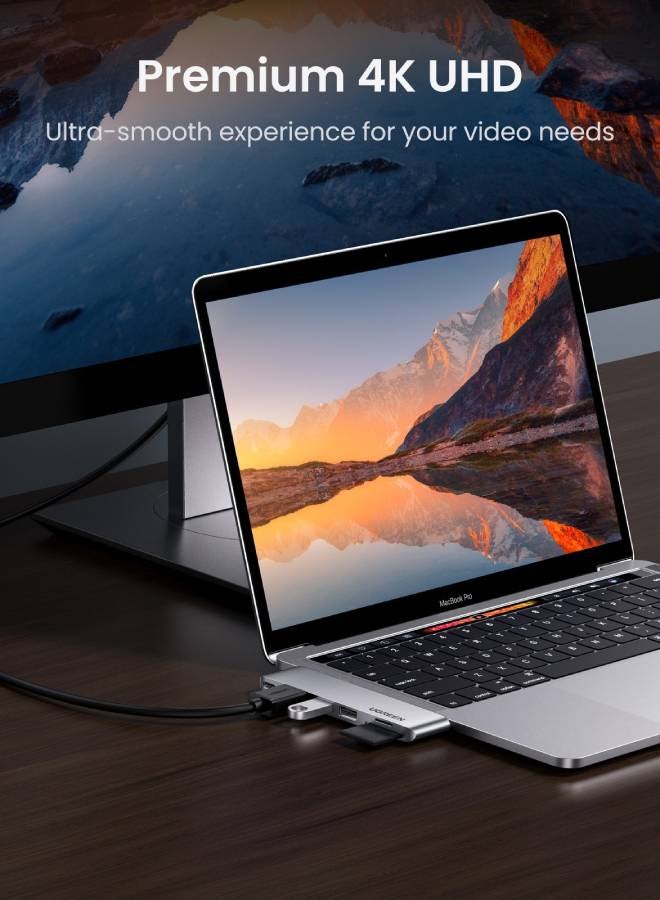 Ugreen USB C Hub for MacBook Pro 6-In-2 Type C Hub Adapter with 4K HDMI Thunderbolt 3 USB-C Port SD TF Card Reader 2*USB 3.0 for Macbook Pro/Air M1 2021/2020/2019/2018 - Image 3