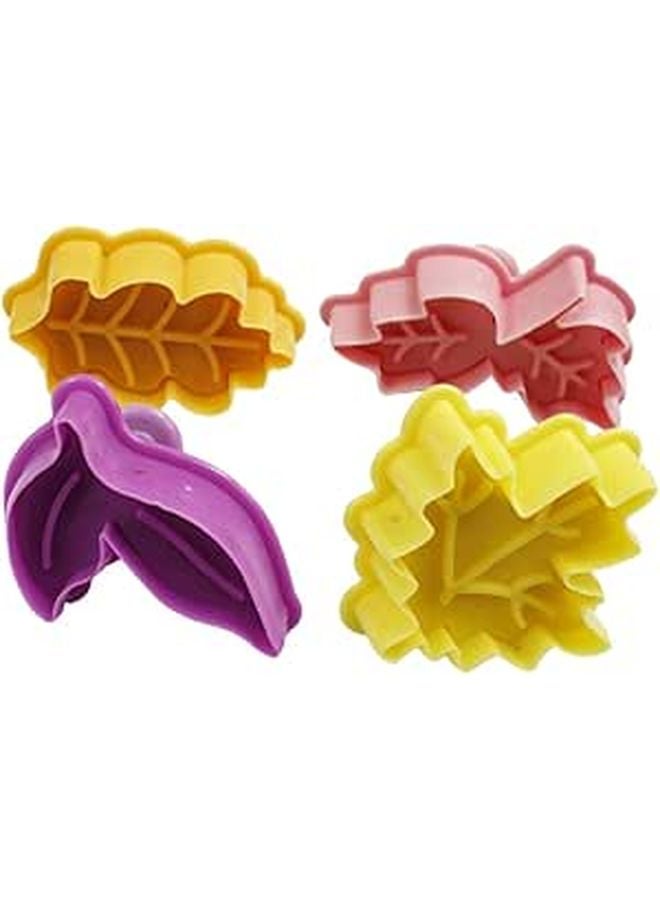 Plastic Cake Molds 4pc Set For Baking Decorating Leaves Fondant Molds Random Color - Image 1