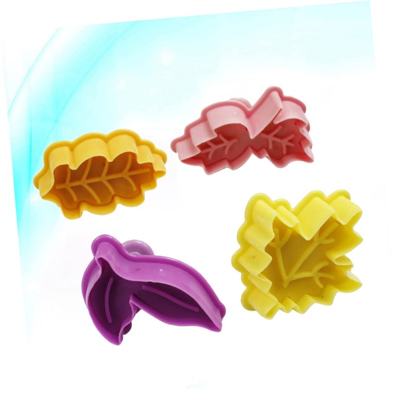 Plastic Cake Molds 4pc Set For Baking Decorating Leaves Fondant Molds Random Color - Image 5