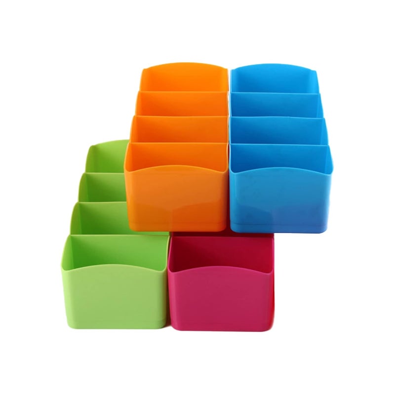 Padchaaya Padchaaya 4 Piece Multipurpose Stackable Wardrobe Organizer Rack Storage Drawer Organizer Socks Undergarments Organizer Multicolor Set of 4 - Image 1