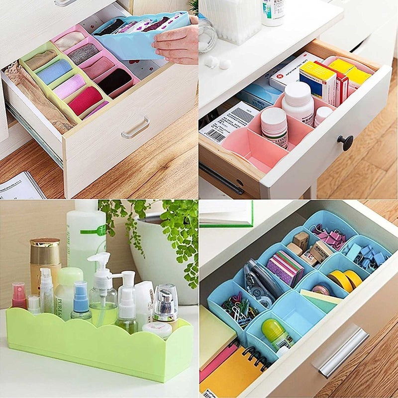 Padchaaya Padchaaya 4 Piece Multipurpose Stackable Wardrobe Organizer Rack Storage Drawer Organizer Socks Undergarments Organizer Multicolor Set of 4 - Image 4