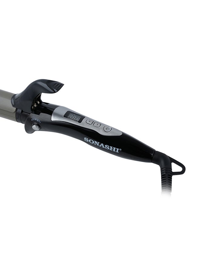 SONASHI 2in1 Hair Curler And Straightener with Ceramic Coated Barrel  LED Display  360 Swivel Cord  On And Off Switch  Hair Styling Tool  Curler Straightener with Power 45W  300grams SHC-3005 Grey/Black 300grams - Image 4