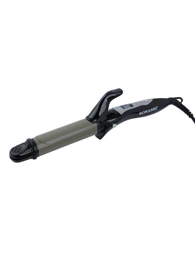 SONASHI 2in1 Hair Curler And Straightener with Ceramic Coated Barrel  LED Display  360 Swivel Cord  On And Off Switch  Hair Styling Tool  Curler Straightener with Power 45W  300grams SHC-3005 Grey/Black 300grams - Image 2