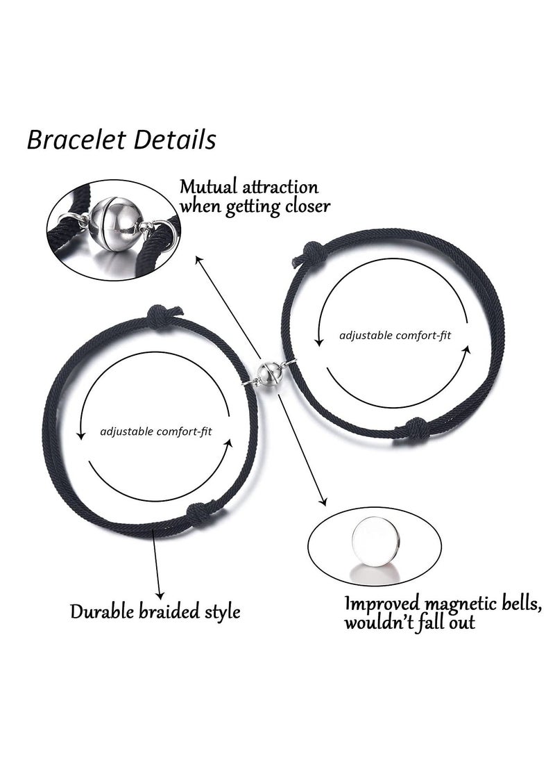 سيوسي 2pcs سوار المغناطيسي زوجين مجموعة الحب الأبدي نذر مجوهرات ، عشاق الأصدقاء المقربين ، المنسوجة سوار هدية التخرج ، الرجل ، المرأة ، عيد الحب ، الخطوبة ، الشكر ، الزفاف - Image 4