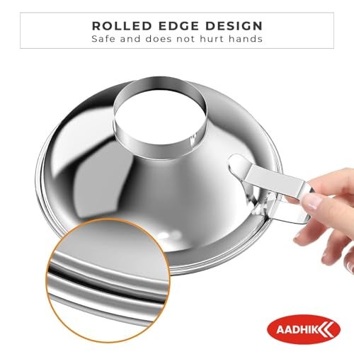 AADHIK Stainless Steel Canning Funnel for Kitchen | Wide Mouth Funnel for Mason Jars, Oil Bottles, Liquids, Grains & Spices | Steel Funnel with Handle for Easy Storage – Small Size (4.3 Inch) - Image 3