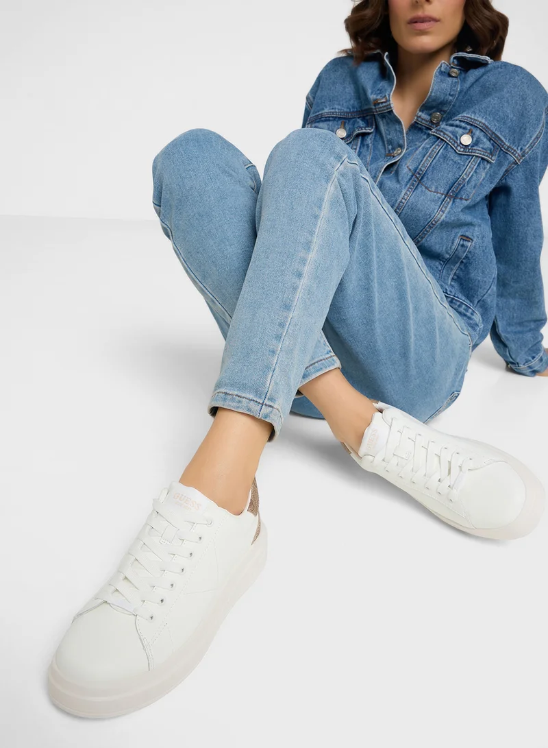 GUESS Logo Detailed Lace Up Low Top Sneakers