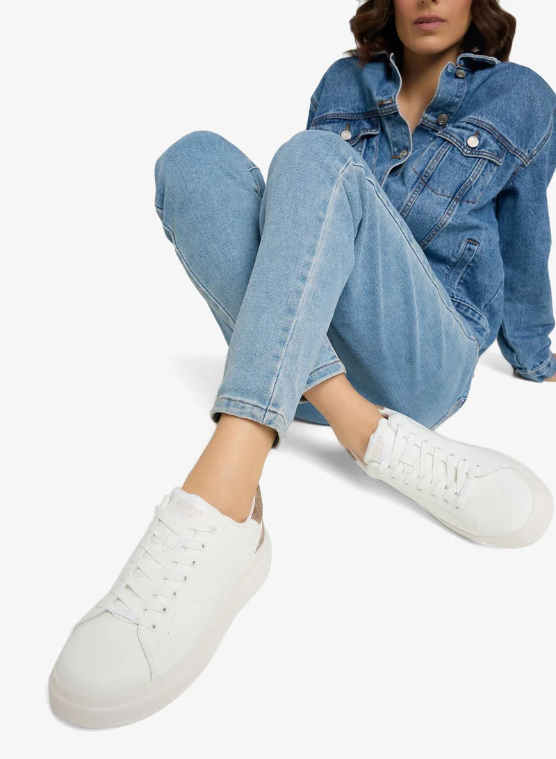 GUESS Logo Detailed Lace Up Low Top Sneakers