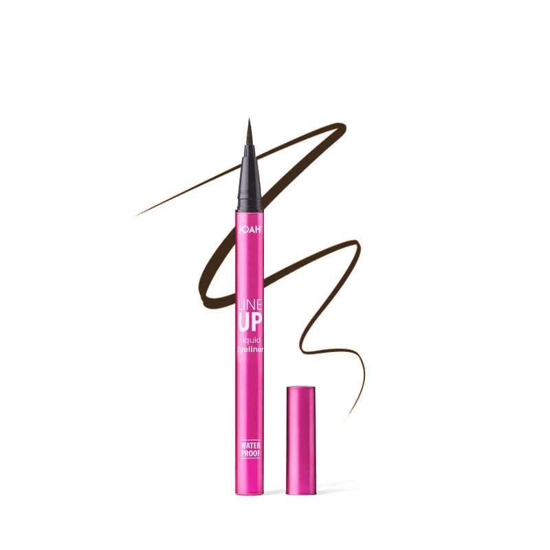 JOAH Line Up Liquid Eyeliner with Precision Felt Tip, Fast-Drying & Waterproof, Long Lasting, Smudge Proof Eye Liner, Effortless Control, Biotin Infused, Brown - Image 1