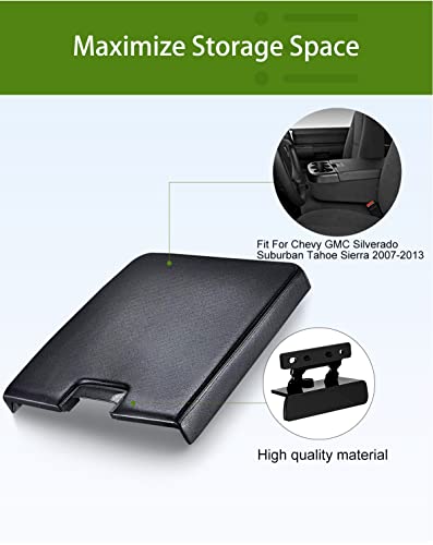 UMISHI Center Console Lid Replacement for Compatible with Chevy GMC Cadillac 20072013 Silverado 1500 Avalanche Tahoe Suburban Sierra 2500HD 3500HD Yukon XL 20864154 Black - Image 3
