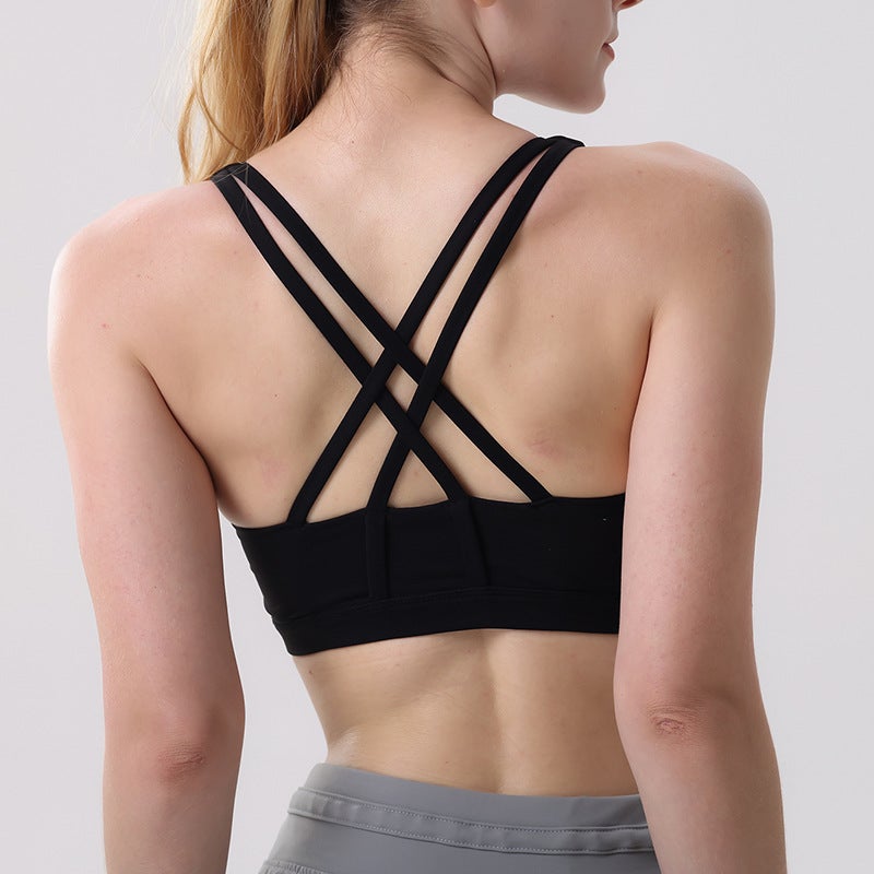 Yoga Clothing Beauty Back Underwear Women''s Quick-drying High-strength Support Training Bra Thin Shoulder Strap Fitness Running Vest for Women - Image 3
