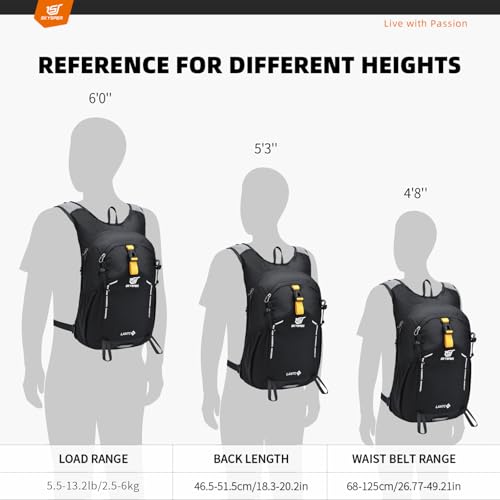 SKYSPER Small Hiking Backpack - 15L Travel Daypack Lightweight Bag Water Resistant Hiking Backpacks for Women Men - Image 2
