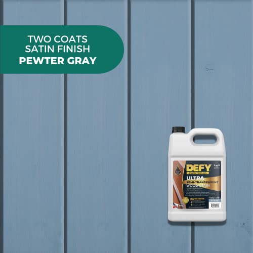 DEFY Ultra Semi-Transparent Outdoor Wood Stain and Sealer in One – Pewter Gray, 1 Gallon, Deck Stain and Sealer | Rich Color and Satin Sheen for All Wood Types - Image 3