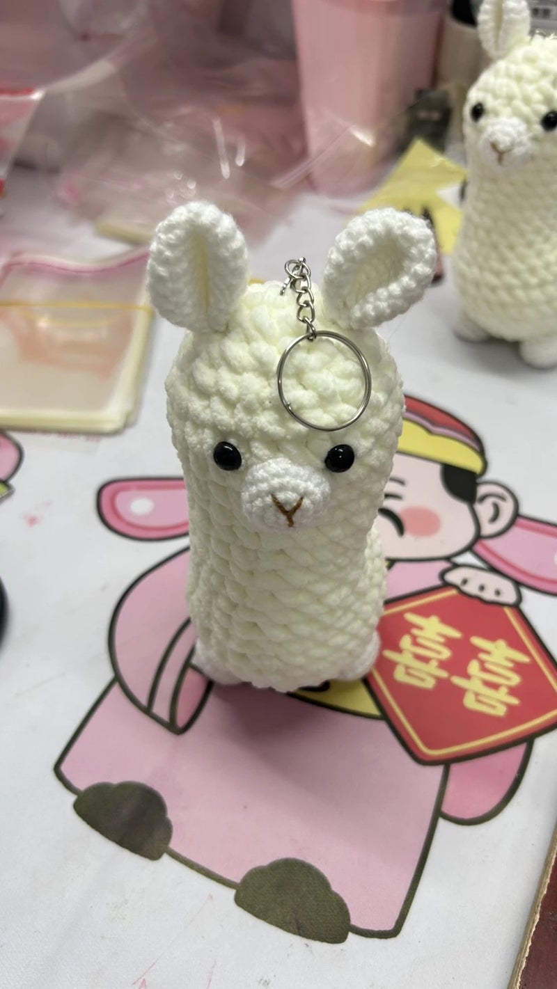 Y&D Knitting Yarn Crocheting Amigurumi Crochet Stuffed Animals Toys Doll Alpaca Keychain Knitted Amigurumi Crochet Toy Llama Keyring - Image 4