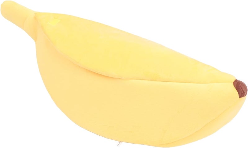 Banana Shaped Cat Bed, Soft Bed for Cats and Small Dogs, Warm Cuddle Cave with Semi Closed Design, Machine Washable Banana Pet Bed for Kittens Puppy (L) - Image 4