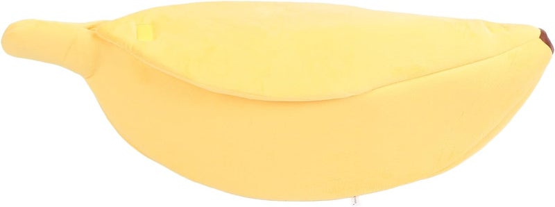 Banana Shaped Cat Bed, Soft Bed for Cats and Small Dogs, Warm Cuddle Cave with Semi Closed Design, Machine Washable Banana Pet Bed for Kittens Puppy (L) - Image 1