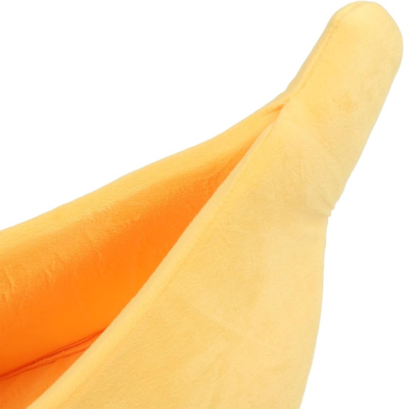 Banana Shaped Cat Bed, Soft Bed for Cats and Small Dogs, Warm Cuddle Cave with Semi Closed Design, Machine Washable Banana Pet Bed for Kittens Puppy (L) - Image 2