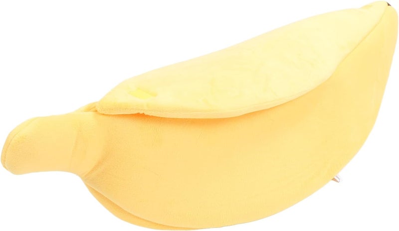 Banana Shaped Cat Bed, Soft Bed for Cats and Small Dogs, Warm Cuddle Cave with Semi Closed Design, Machine Washable Banana Pet Bed for Kittens Puppy (L) - Image 3