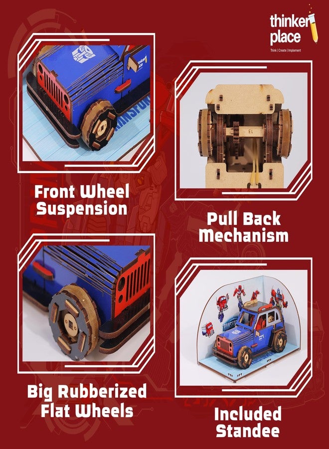 ThinkerPlace Transformers Optimus Prime DIY Car Kit | Educational BlocksToy for Kids 8+ | Build, Learn & Play | Perfect Birthday & Return Gifts | STEM Toy | Pull-Back Mechanism, Set Of 1 - Image 2