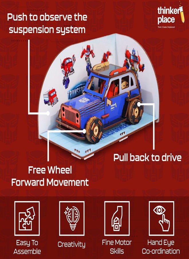 ThinkerPlace Transformers Optimus Prime DIY Car Kit | Educational BlocksToy for Kids 8+ | Build, Learn & Play | Perfect Birthday & Return Gifts | STEM Toy | Pull-Back Mechanism, Set Of 1 - Image 4