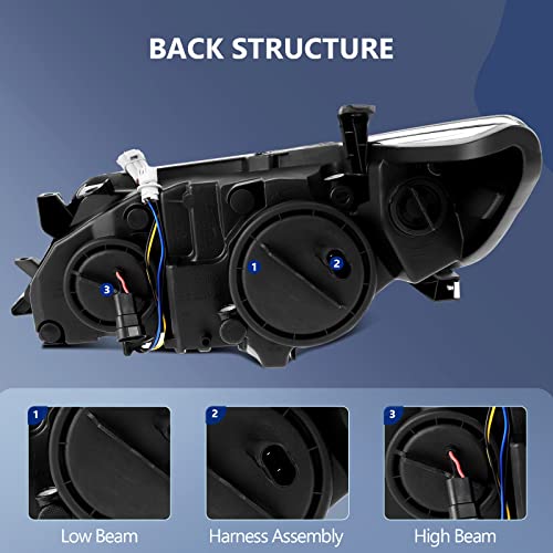 ECCPP Headlight Assembly For Toyota Camry 2012-2014 Headlamps Black Housing Clear Lens - Image 3