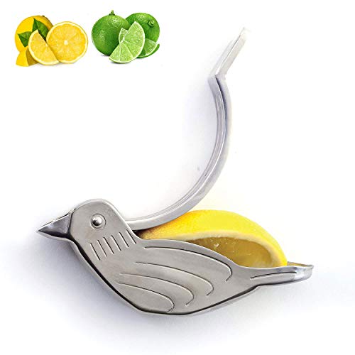 Melostu OGWSRK Genting stainless steel manual lemon juicer and lime squeezer, silver (2 pieces)Bird shape lemon juicer - Image 1