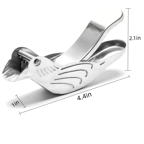 Melostu OGWSRK Genting stainless steel manual lemon juicer and lime squeezer, silver (2 pieces)Bird shape lemon juicer - Image 3