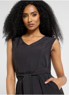Ginger Plunge Neck Belted Jumpsuit  - Image 3