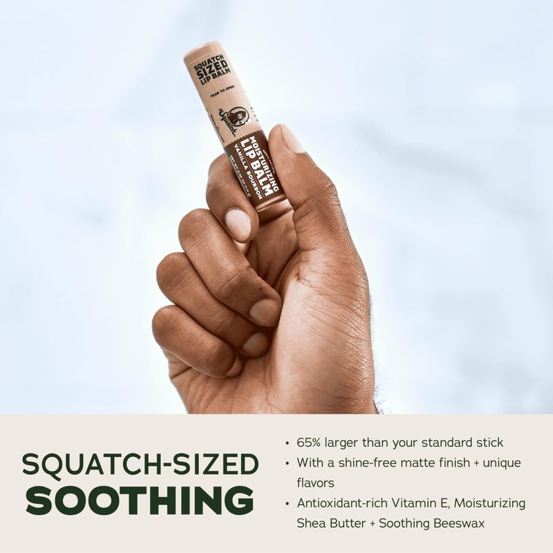 Dr. Squatch NEW Natural Lip Balm - Petrolatum, Paraben, Artificial Flavor-free - Shea Butter, Beeswax, Vitamin E - Original Squatch, Vanilla Bourbon, Coconut Cove, Wild Watermelon (0.25 oz, 4 Pack) - Image 3