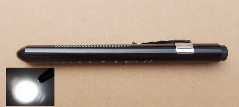 LED Diagnostic Penlight Pupil Oral Exam Clip Torch Black-White Light Black-White Light