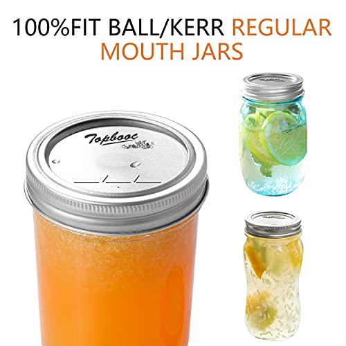 Topbooc Canning Lids for Ball, Kerr Jars - Split-Type Metal Mason Jar Lids for Canning - Food Grade Material, 100% Fit & Airtight for Regular Mouth Jars (Regular Mouth（150 Pcs）) - Image 2