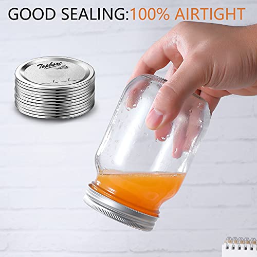 Topbooc Canning Lids for Ball, Kerr Jars - Split-Type Metal Mason Jar Lids for Canning - Food Grade Material, 100% Fit & Airtight for Regular Mouth Jars (Regular Mouth（150 Pcs）) - Image 3