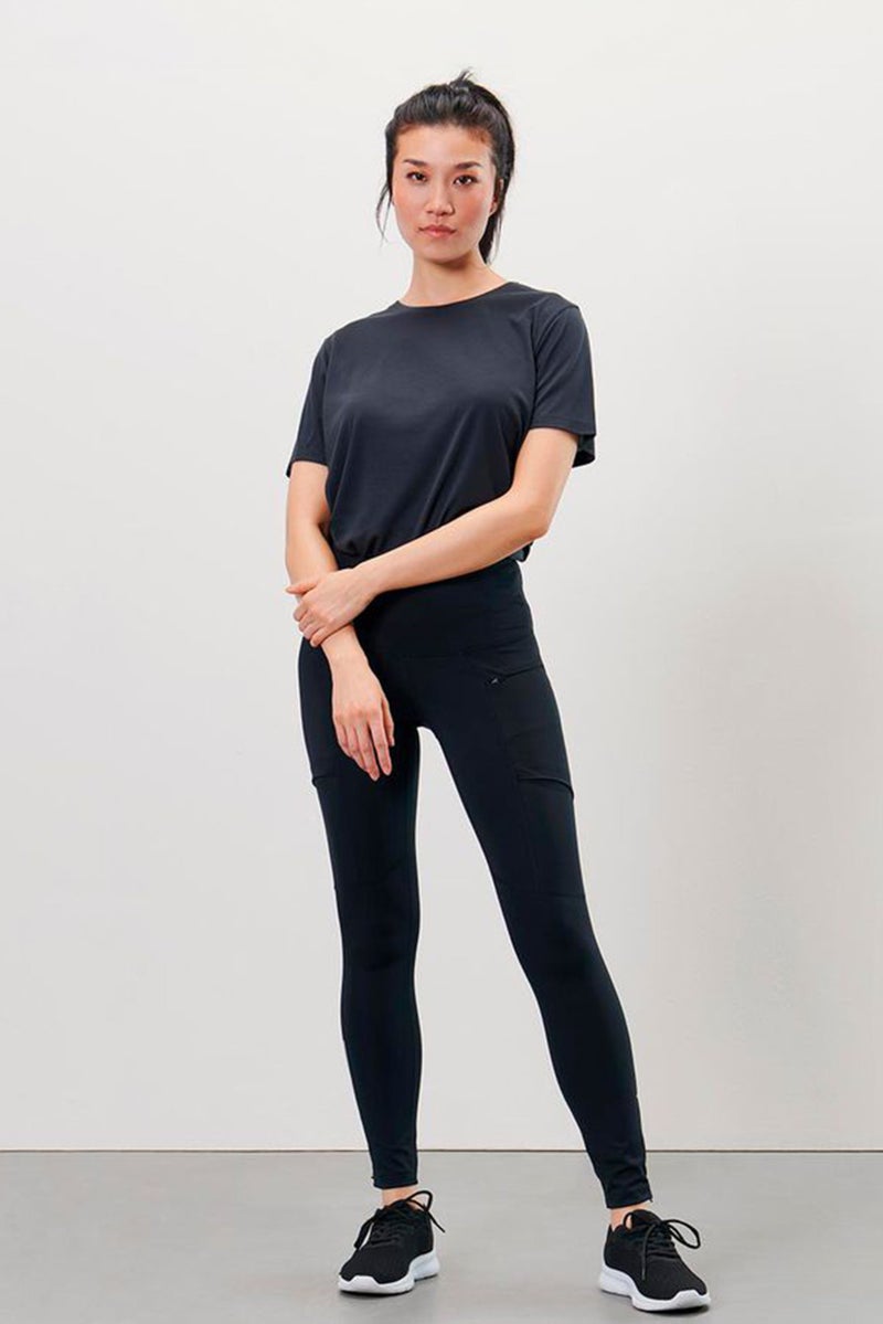 Tchibo سراويل جري نسائية عالية الأداء، سوداء - Image 1