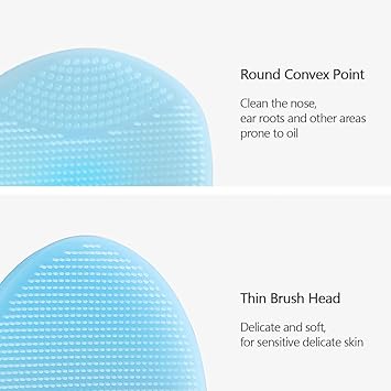 huasida Facial Cleansing Brush Soft Silicone Facial Washer for Pore Cleansing Exfoliating Massage 2 PiecesPinkBlue - Image 3