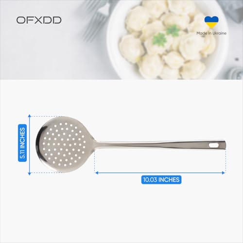 OFXDD Stainless Steel Skimmer- Metal Slotted Spoon for Kitchen with Handle - Image 5
