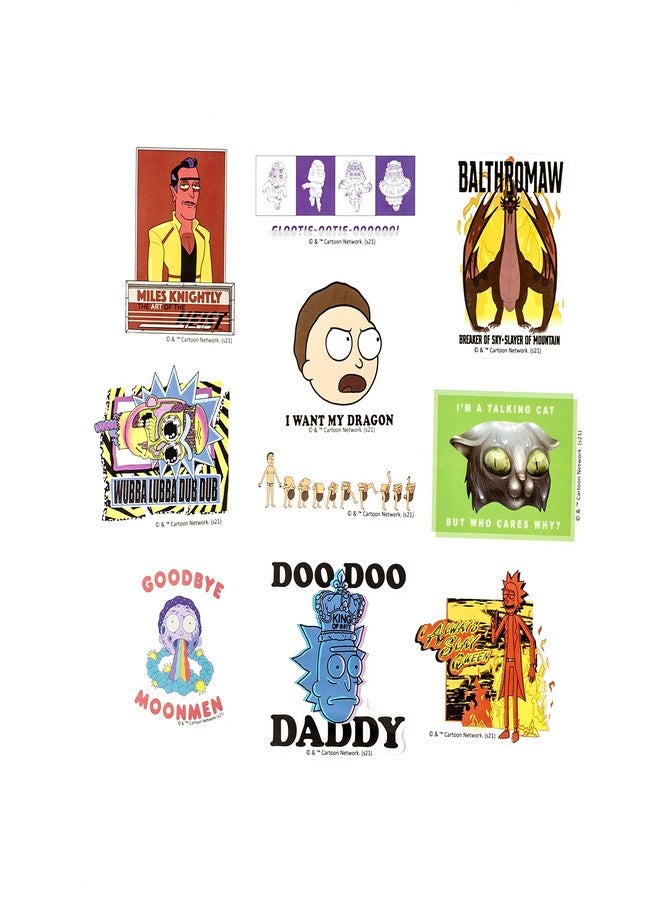 Conquest Journals Rick and Morty Wubba Lubba Dub Dub Vinyl Stickers, 50 Unique Stickers, Officially Licensed, Waterproof, UV and Scratch Resistant, Great for All Your Gadgets - Image 2
