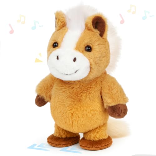 Easfan Talking Pony Repeats What You Say Walking Singing Stuffed Animal Electric Interactive Plush Toy Funny Animated Toy Mimicking Speaking Birthday for Kids Toddlers9 - Image 1