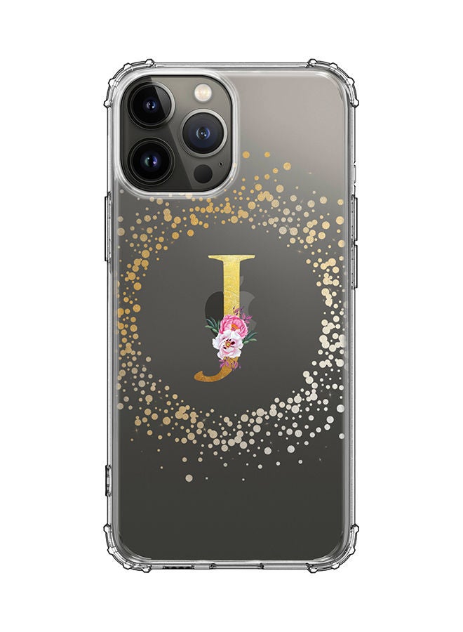 Stylizedd Monogram Design Classic Clear Cover for Apple iPhone 13 Pro Max Case Soft TPU Gel Thin Transparent Flexible Cover - J - Image 1