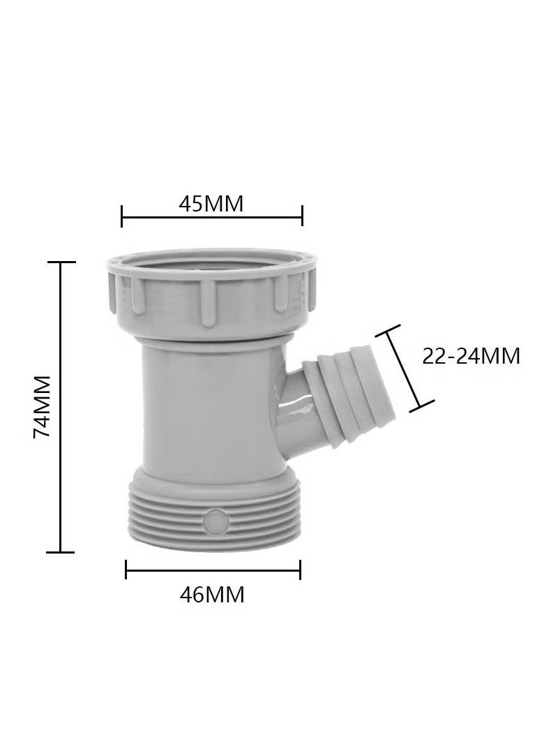 general 6PCS Water Pipe Accessories: Overflow Three-Way Washbasin Water Four-Way Overflow Water Pipe Accessories for Kitchen Single Sink Sink Row - Image 4