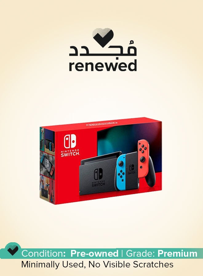 Nintendo Renewed - Switch Console (Extended Battery) With Neon Blue And Red Joya Con - Image 1